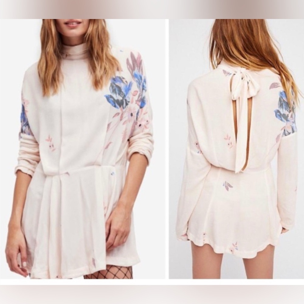 NWT Free People Gemma Floral Tunic Mini Dress -‎ S